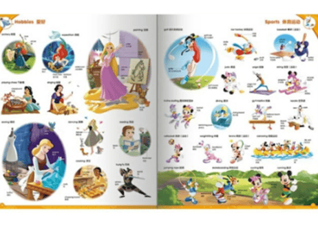 【BEILING(贝灵)】【２ヵ国語(中・英 )】ディズニー音のでる絵本の単語図鑑1000語 迪士尼  ※タッチペン別売り ※QRコードでも聞けます  【紹介動画有】