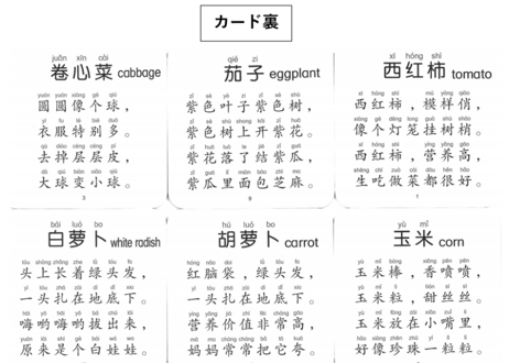 【３,４才向け】あそんで身につく学習セット　『中国語脳ドリルとフラッシュカード【２種類（ピンイン と やさい）】』のセット