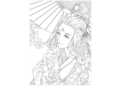 【ぬり絵ブック】思美人醉花颜 古风涂色线描集