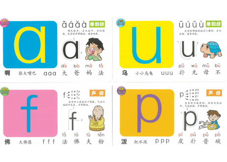【３,４才向け】あそんで身につく学習セット　『中国語脳ドリルとフラッシュカード【２種類（ピンイン と やさい）】』のセット