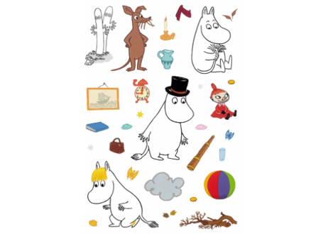 【シール絵本】ムーミン（姆明）　 姆明(MOOMIN) 去探险  姆明贴贴画画游戏书　※ムーミンと仲間のシールを絵本に貼って楽しめます　※ソフトカバー