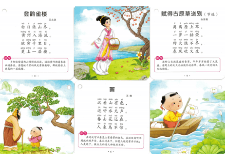 【５, ６才向け】あそんで身につく学習セット　『中国語脳ドリルとフラッシュカード【３種類（ 単語と 唐詩と成語）】』のセット