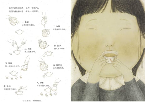 茶(お茶)～中国基因～中国文化伝承絵本シリーズ～　やさしくて独特なタッチの絵で思わず目を引く絵本シリーズ