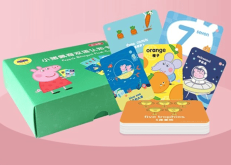 【BEILING(贝灵)】ペッパピッグ たんごカード100枚〔２か国語（中・英）〕小猪佩奇双语认知卡　※別売の【贝灵BEILING】音声タッチペン対応