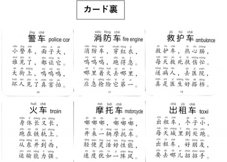 【２,３才向け】あそんで身につく学習セット　『中国語脳ドリルとフラッシュカード【２種類（すうじ と のりもの）】』のセット