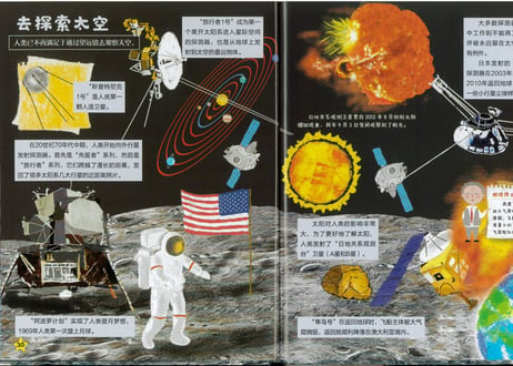【イラスト付き解説本】大宇宙　宇宙についてカラフルなイラストとわかりやすい中国語で解説しています。宇宙好きの方や、中国語で宇宙について語ってみたい方におすすめです。