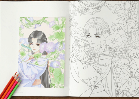 【ぬり絵ブック】远山黛  唯美古风线描涂色集
