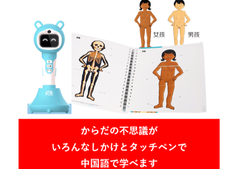 【BEILING(贝灵)】からだの不思議が学べる（中国語）※しかけをめくったりひっぱったりさわってみたり楽しい教材※別売りの【BEILING(贝灵)】タッチペンでお話がきけます【紹介動画有👆】