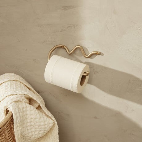 Ferm Living / Curvature toilet paper holder, brass & black