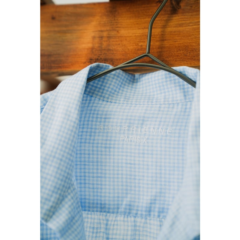 トップス Godard Haberdashery x BOURRIENNE ParisX Bourrienne Paris X Ex. SCULPTEUR LIN CHECKS BLU