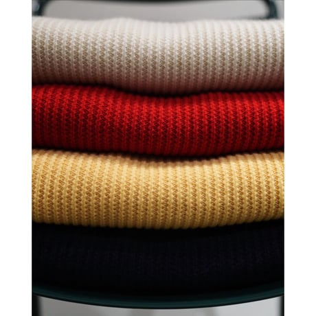 MAATEE&SONS CASHMERE LOW GAUGE POLO SKIPPER SWEATER