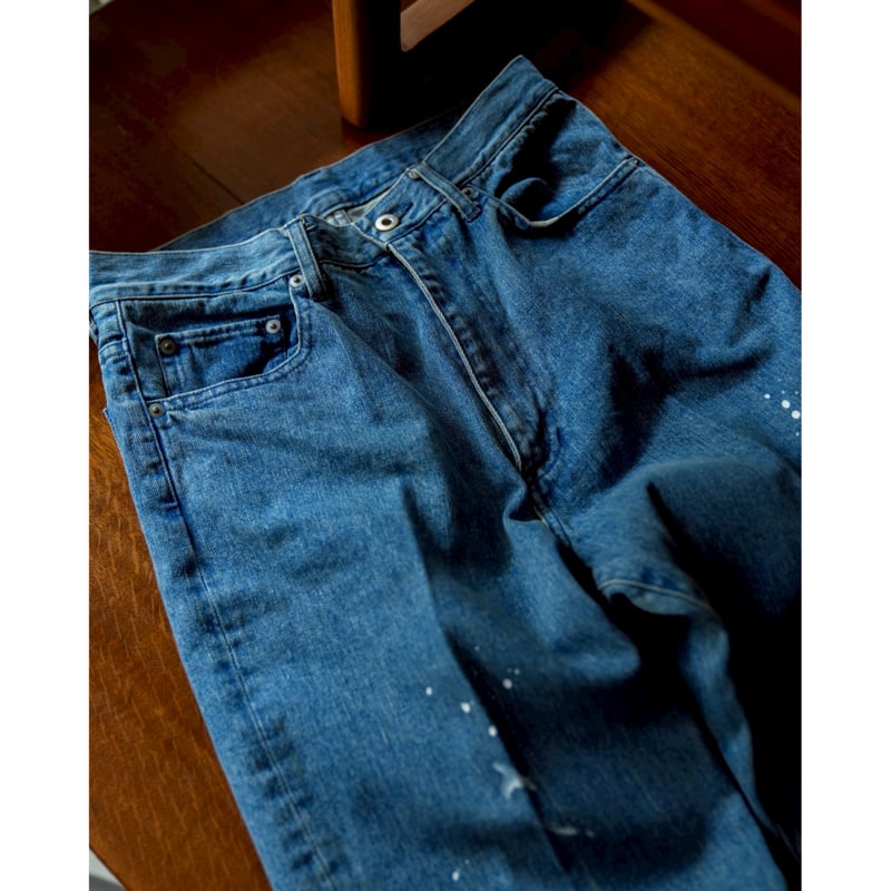 RAINMAKER Ex. PAINTED DENIM SEMI FLARED TROUSER