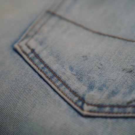 ANCELLM Ex. 5P SELVEDGE RIPPED KNEES DENIM PANTS USED