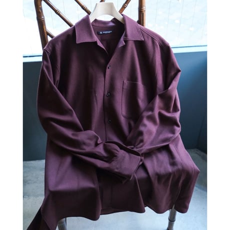 MAATEE&SONS WOOL SAXSONY OPEN COLLAR SHIRTS