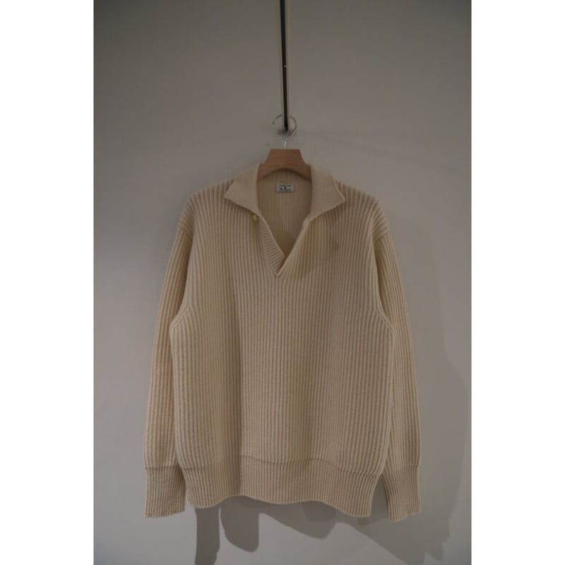 MAATEE&SONS CASHMERE LOW GAUGE POLO SKIPPER SWE