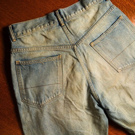 ANCELLM P/DAMAGE DENIM STRAIGHT 5P PANTS