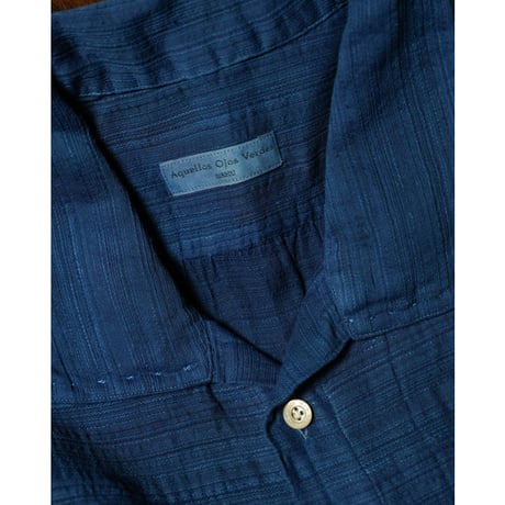 Aquellos Ojos Verdes Ex. "藍" Ethnic grosgrain Aloha shirt