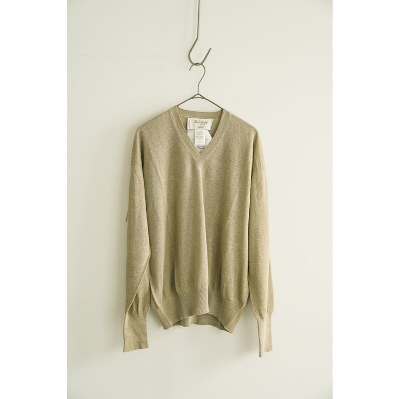 Olde H&Daughter LINEN SILK PLAIN STITCH V NECK