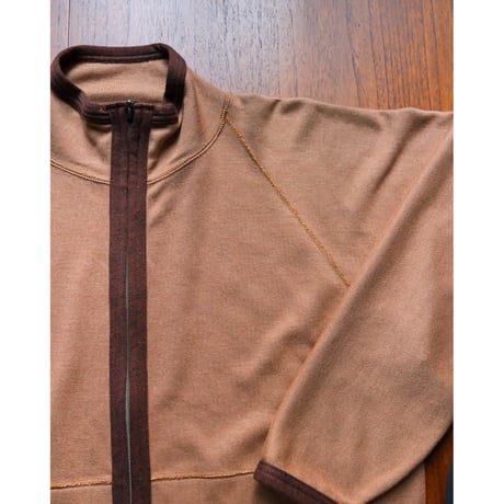YE OLDE & NEW MAN "RANDONNEUR01" SILK JERSEY HIGH NECK LINER CARDIGAN