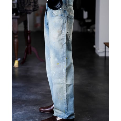 ANCELLM Ex. SELVEDGE DENIM "PAINT" STRAIGHT 5P PANTS