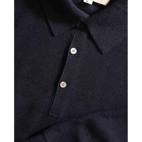 slopeslow "Paper/High Twist Wool" Half Mirano Rib Polo Sweater L/S