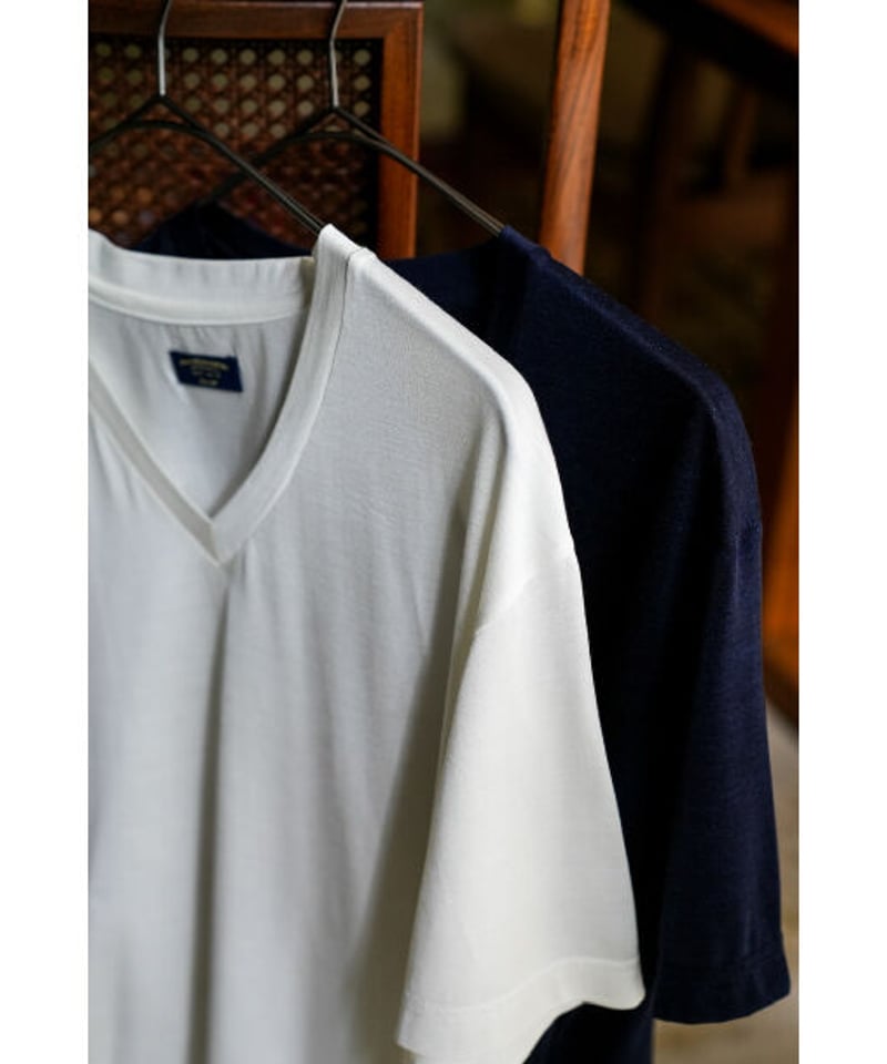 MAATEE&SONS Ex. WASHABLE SILK V NECK TEE | chidori.co