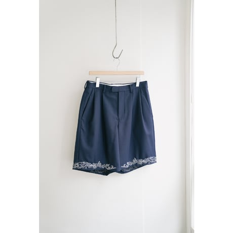 MAATEE&SONS Ex. 裾刺繍 SHORT TROUSER  "和製Tonik Wool"