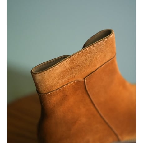 Post Production Side Zip Boots "Calf Suede"