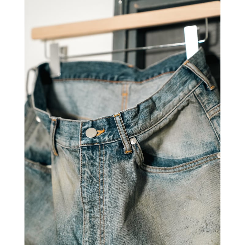 ANCELLM DAMAGE WIDE 5P DENIM PANTS | MusterWerk