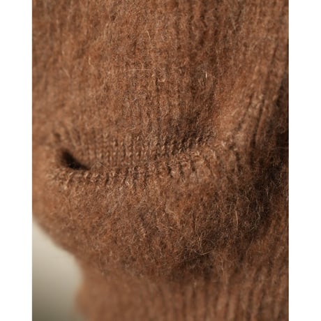 MAATEE&SONS RBALPACA-CASHMERE/MINK 畦ひょっとこ起毛ZIP VEST