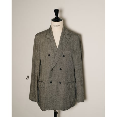 MAATEE&SONS DOUBLE WASHED GATHER TAILORED "LINEN ALPACA HERRINGBONE"
