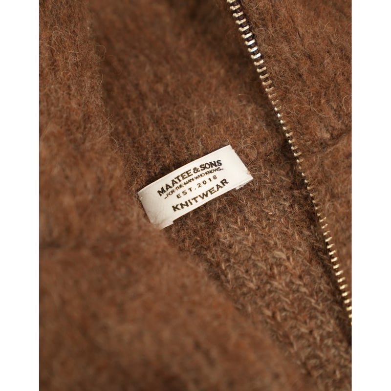 RBALPACA-CASHMERE/MINK 畦ひょっとこ起毛ZIP VEST MAATEE&SONS RBALPACA-CASHMERE/MINK 畦ひょっとこ起毛ZIP