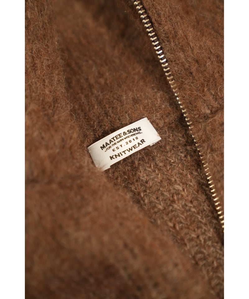 MAATEE&SONS RBALPACA-CASHMERE/MINK 畦ひょっとこ起毛ZIP MAATEE&SONS RBALPACA-CASHMERE/MINK 畦ひょっとこ起毛ZIP