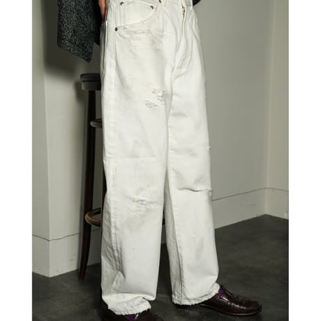 ANCELLM Ex. DAMAGE DENIM STRAIGHT 5P PANTS