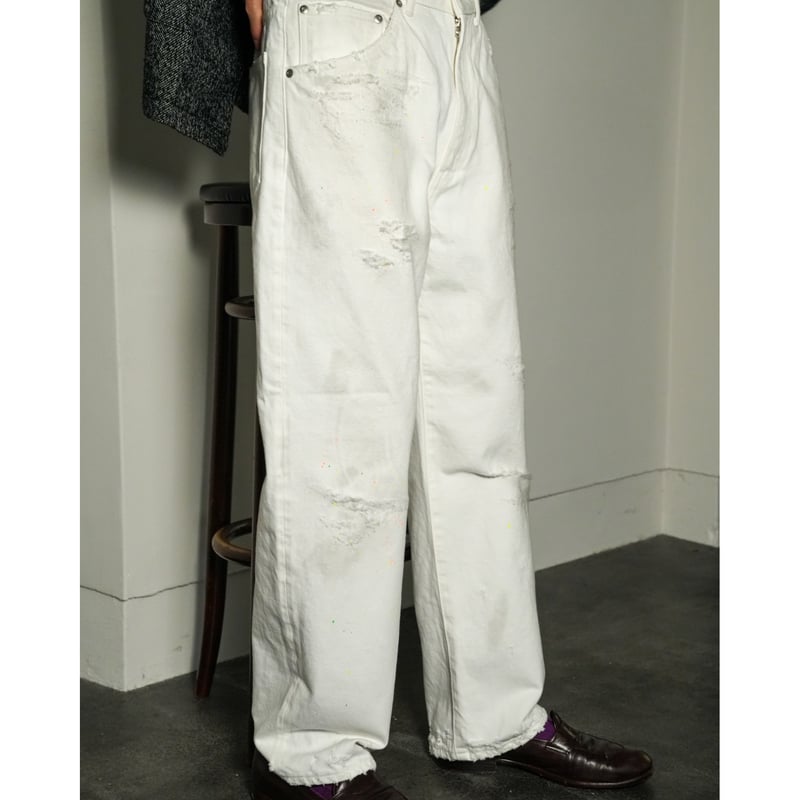 ANCELLM Ex. DAMAGE DENIM STRAIGHT 5P PANTS | Mu