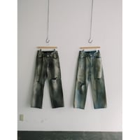 ANCELLM CRASH MIDDLE STRAIGHT 5P DENIM PANTS