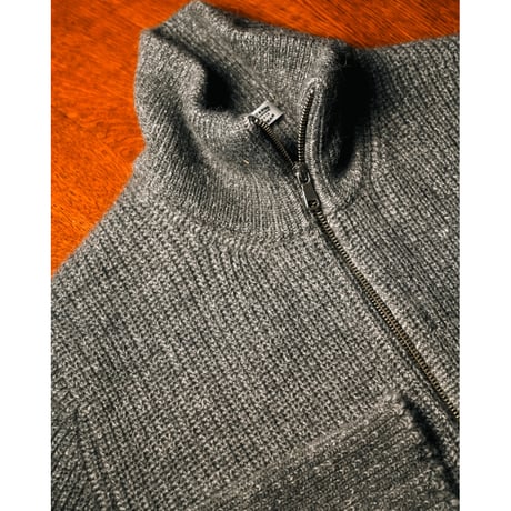 MAATEE&SONS RBALPACA-CASHMERE 畦ひょっとこ起毛ZIP SWEATER