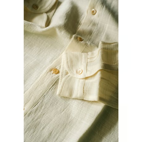 Aquellos Ojos Verdes Ex.Ethnic grosgrain Classic open collar shirt