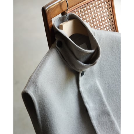 nonnotte Cashmere Rever Melton Draping Long Gilet