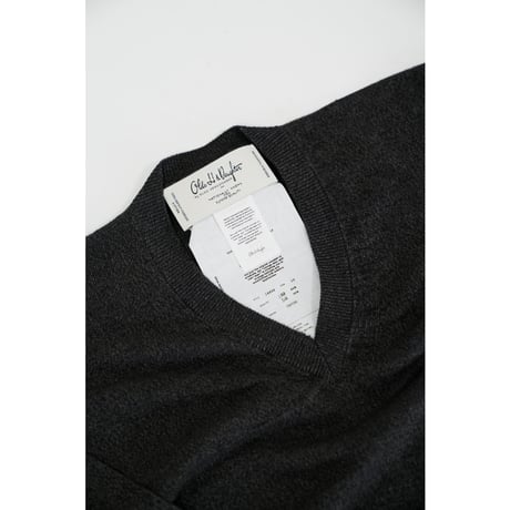 Olde H&Daughter LINEN SILK PLAIN STITCH V NECK L/S