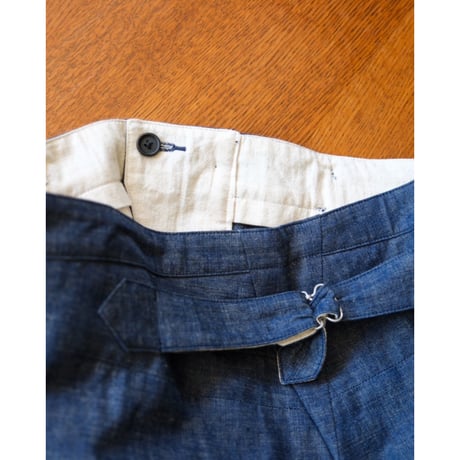 MAATEE&SONS FRENCH WORK PANTS "MILITARY SHAMBRAY"