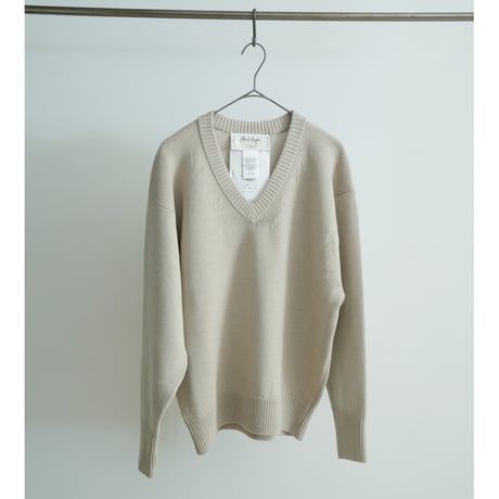 Olde H&Daughter TWIST WOOL V NECK P/O