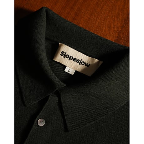 slopeslow "Paper/High Twist Wool" Half Mirano Rib Polo Sweater L/S