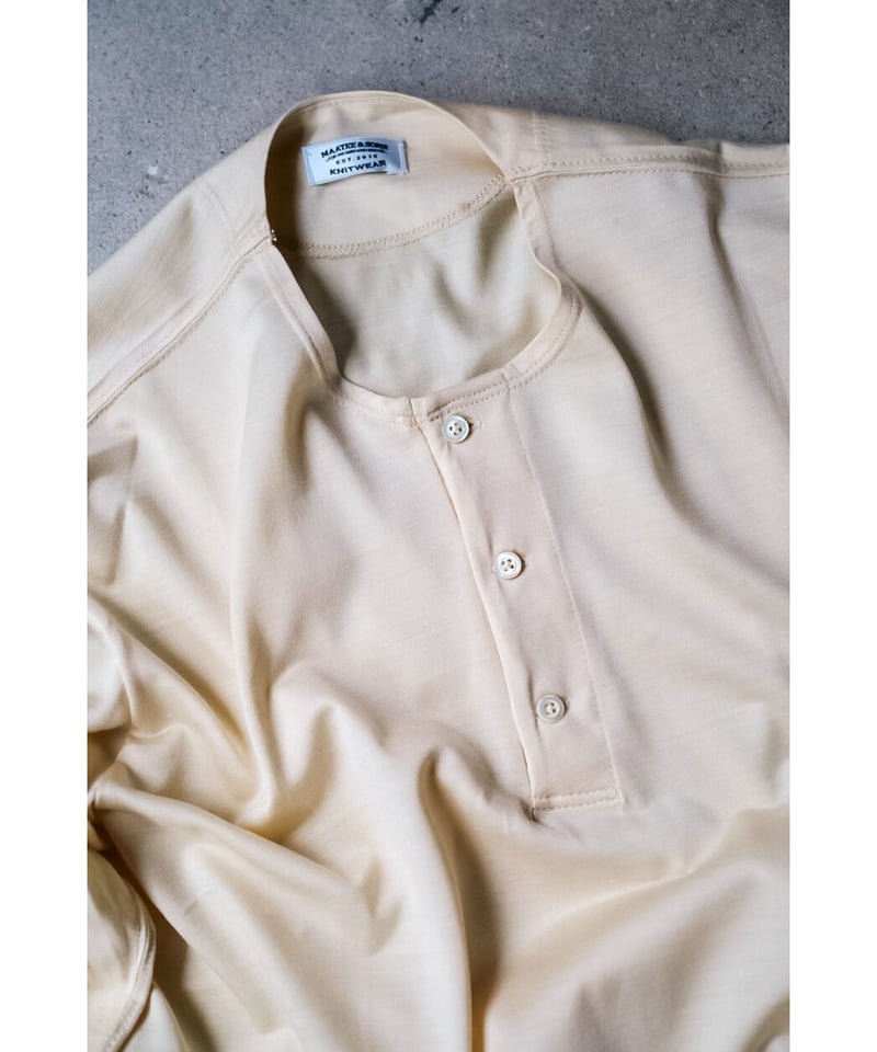 MAATEE & SONS】SILK PIQUE HENRY TEE