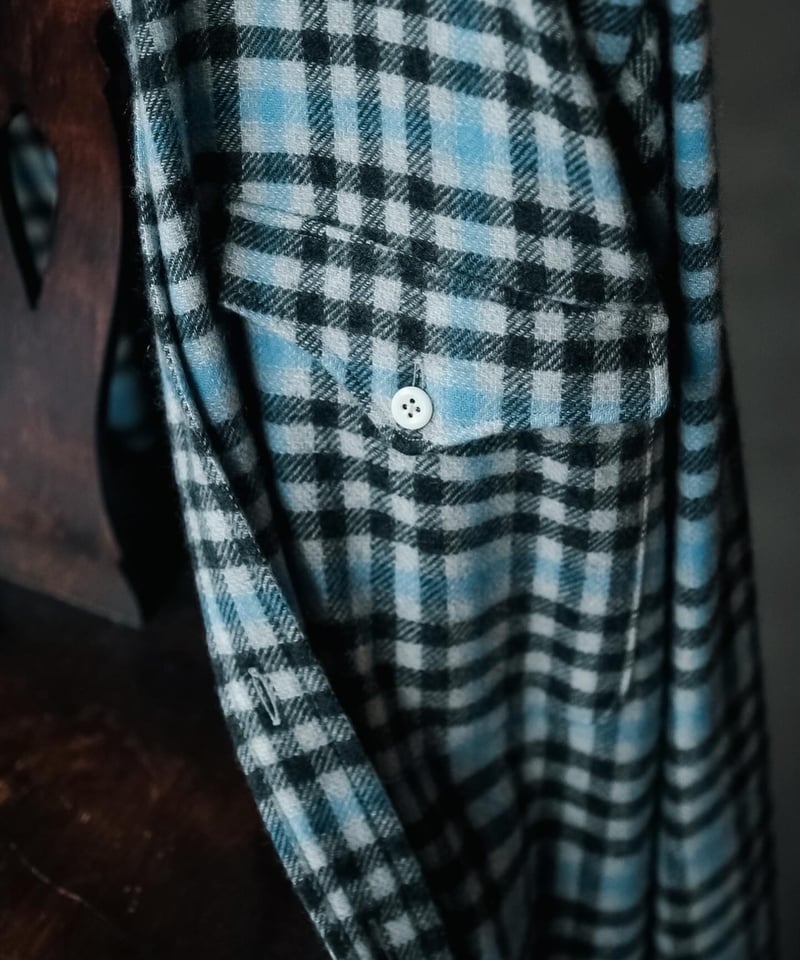 maatee&sons 別注 カシミヤギンガムチェックシャツ