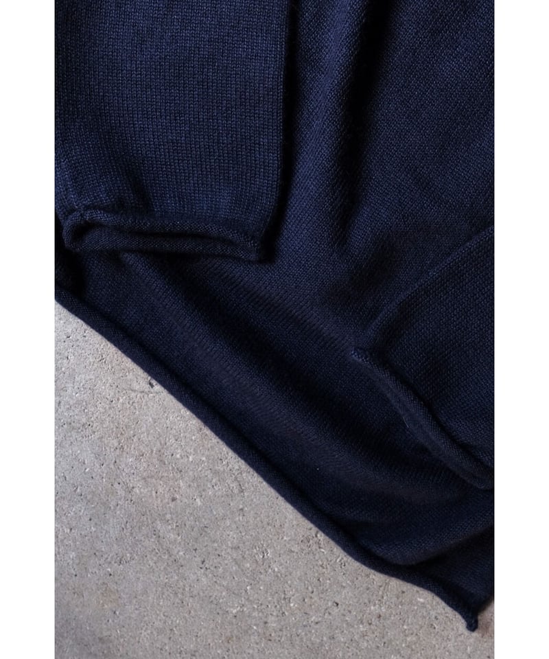 MAATEE&SONS WASHABLE SILK BOAT P/O NAVY - Tシャツ/カットソー(七分