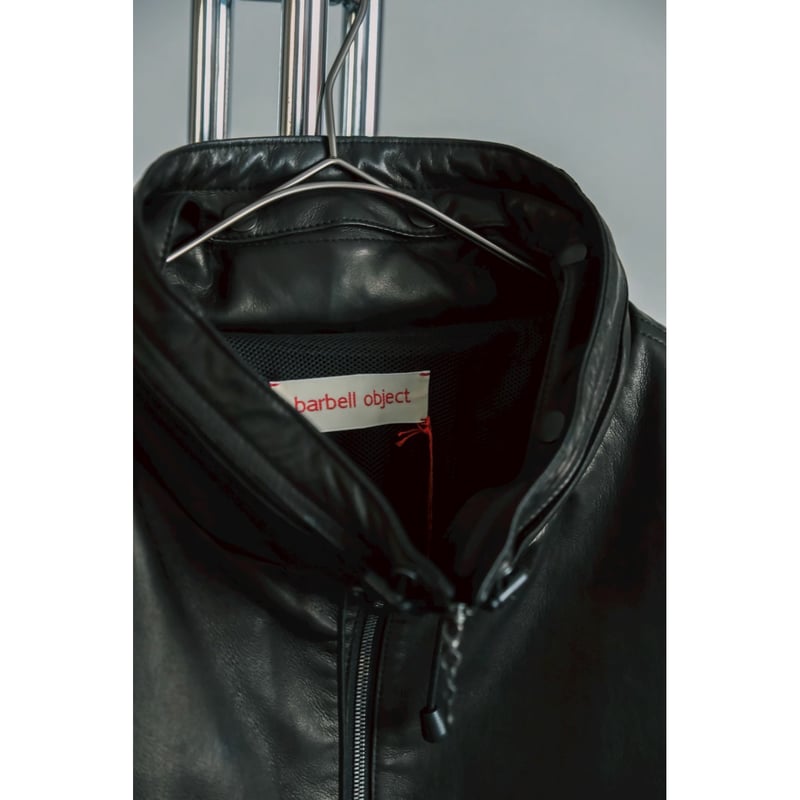 barbell object 黒 ml parkaレザージャケット ML PARKA BLACK | FUDGE UP NOTHING