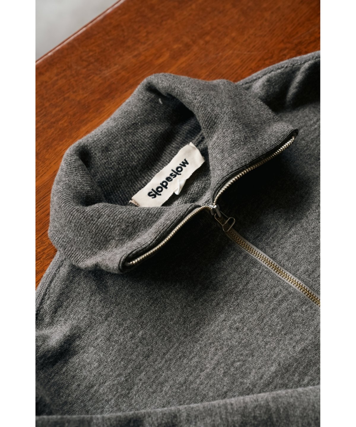 Slopeslow Ex.WOOL FRENCH TERRY HALF ZIP SWEATSH