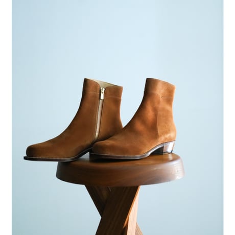 Post Production Side Zip Boots "Calf Suede"