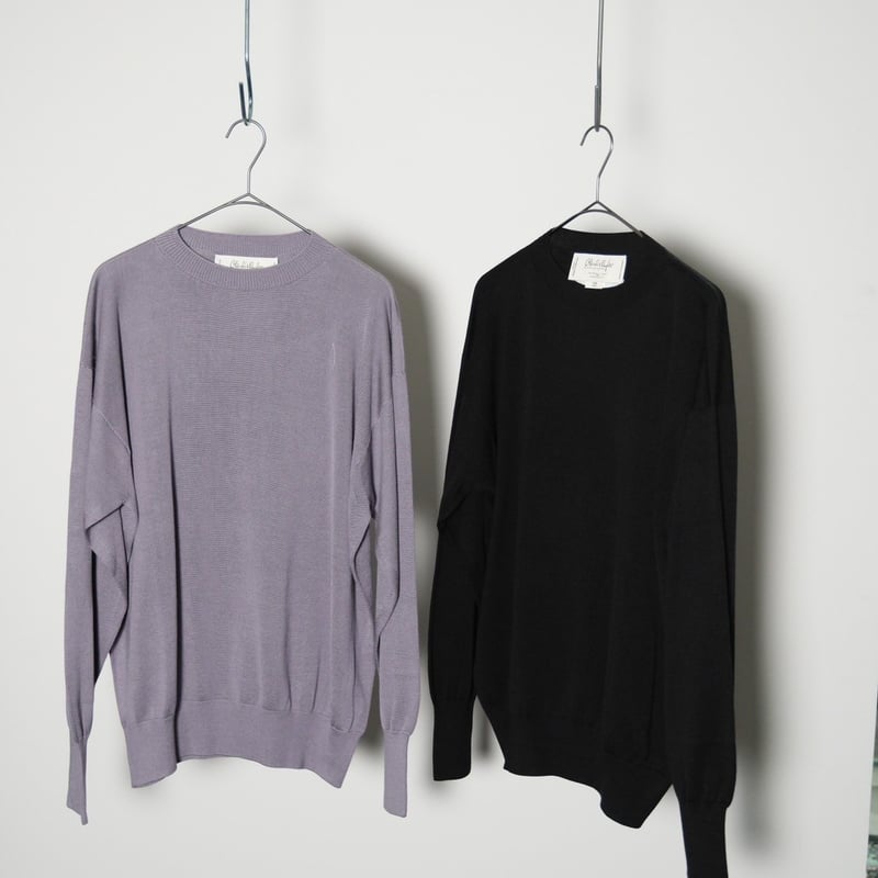 トップス Olde H & Daughter SILK PLAIN CREW NECK Olde H & Daughter SILK PLAIN STITCH CREW NECK P